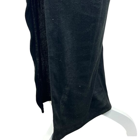Fore Black Ribbed Mock Neck Sleeveless Bodycon Maxi Dress Size L - Picture 5 of 12